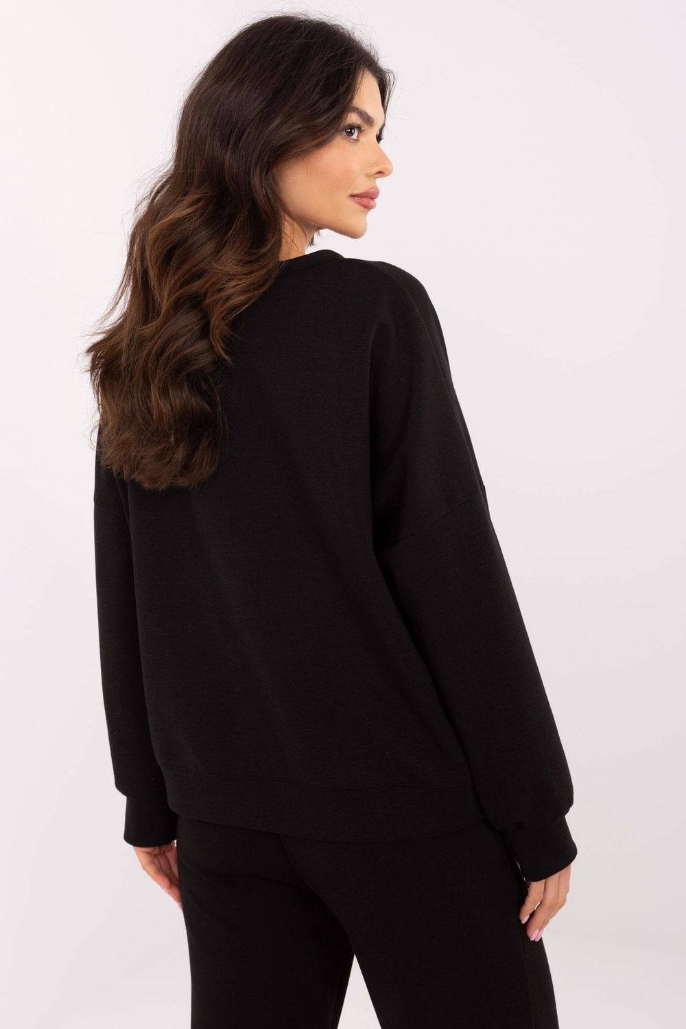 T-shirt femme Italy Moda Sweatshirt Sweatshirt — noir