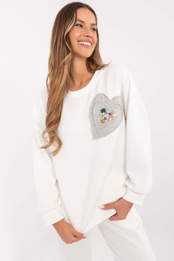 T-shirt femme Italy Moda Sweatshirt Sweatshirt — beige