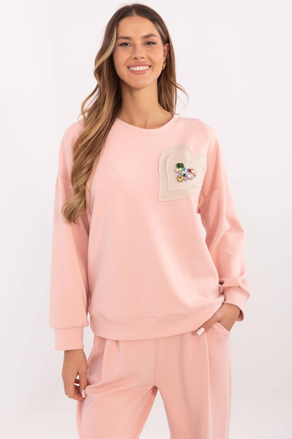 T-shirt femme Italy Moda Sweatshirt Sweatshirt — rosé