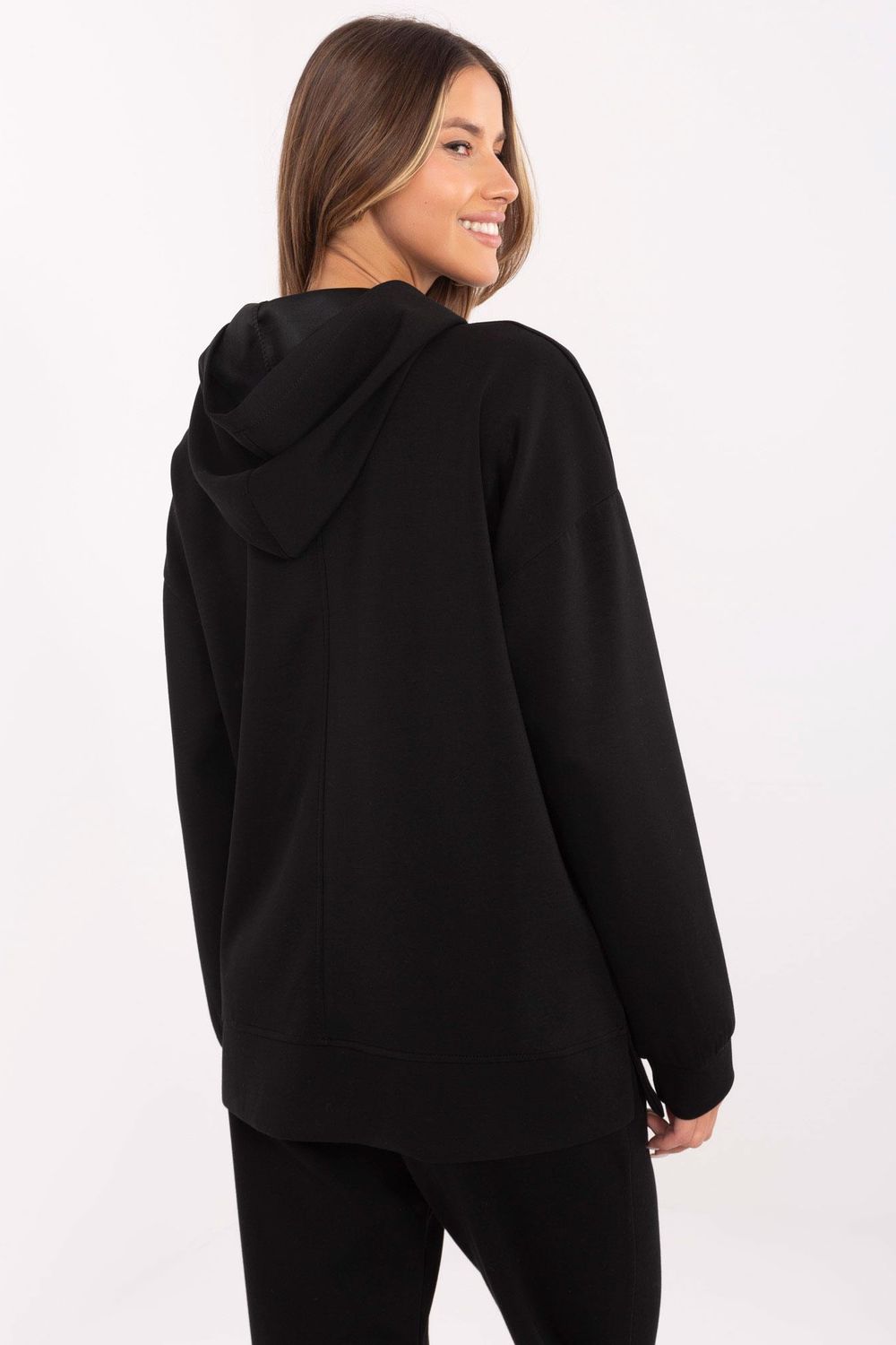T-shirt femme Italy Moda Sweatshirt Sweatshirt — noir