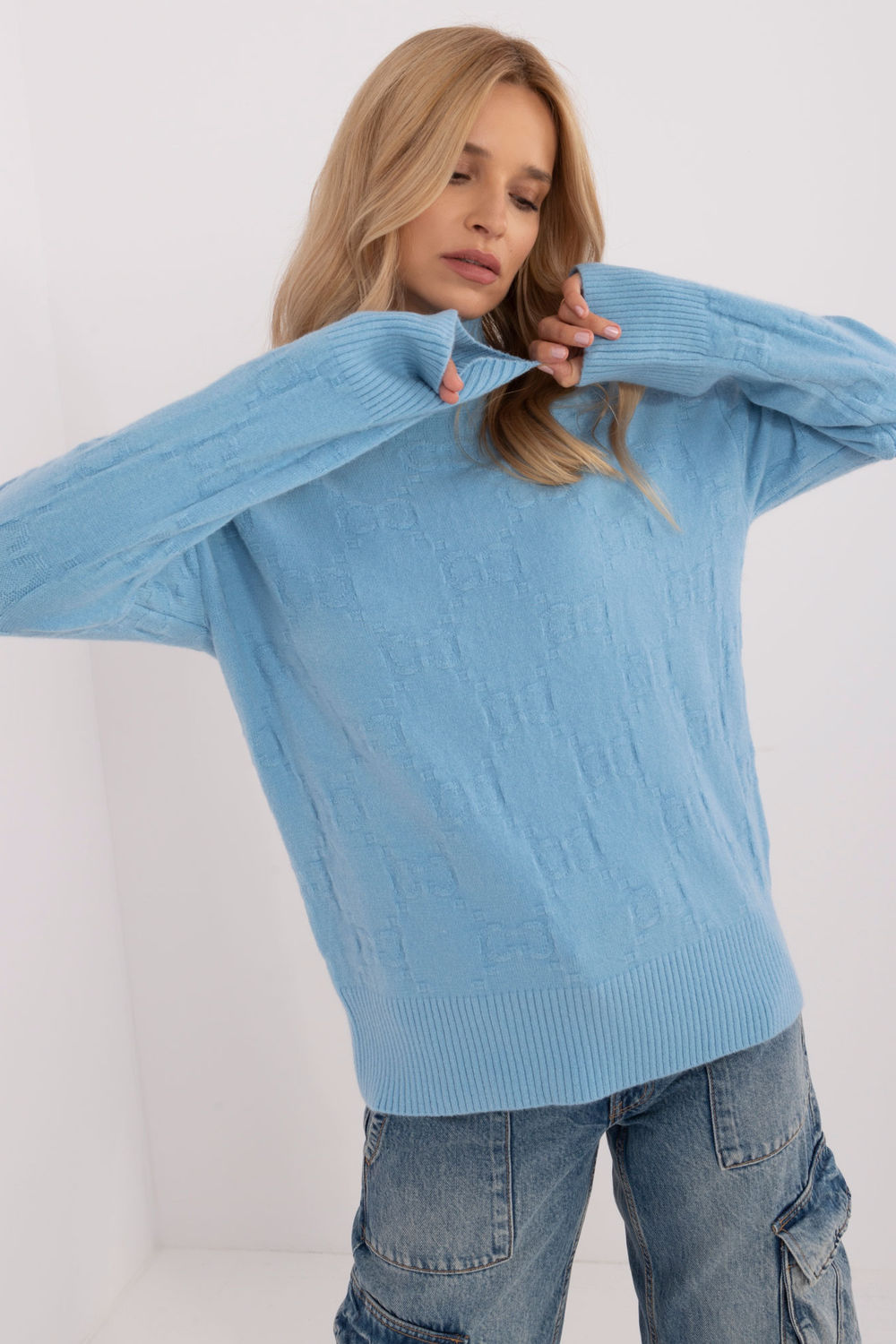 Pull femme AT Col Roulé Col — bleu
