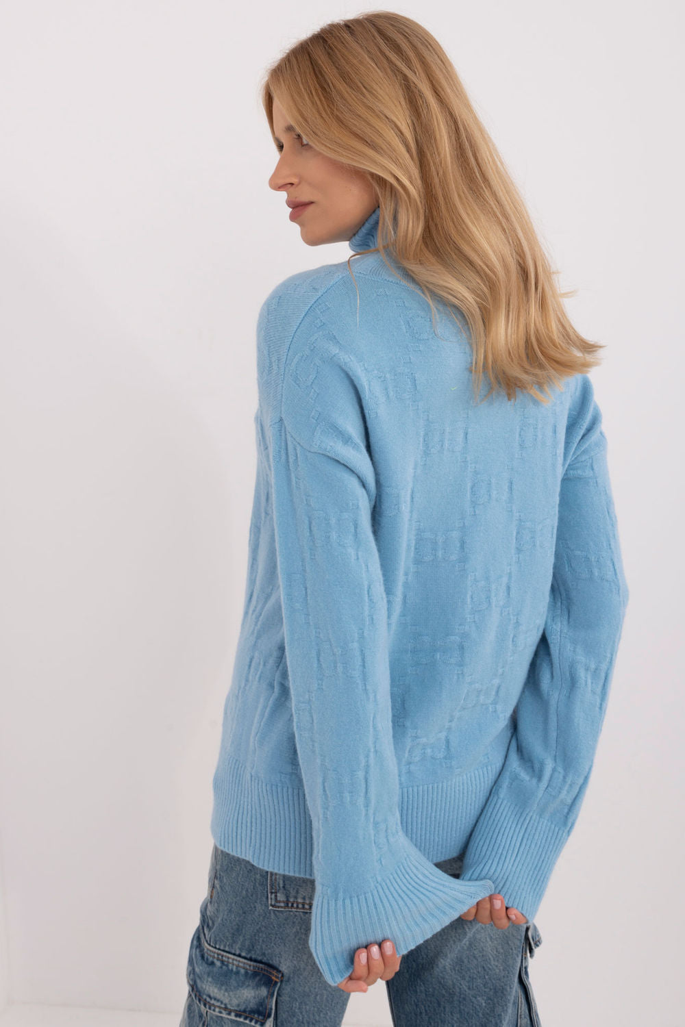 Pull femme AT Col Roulé Col — bleu