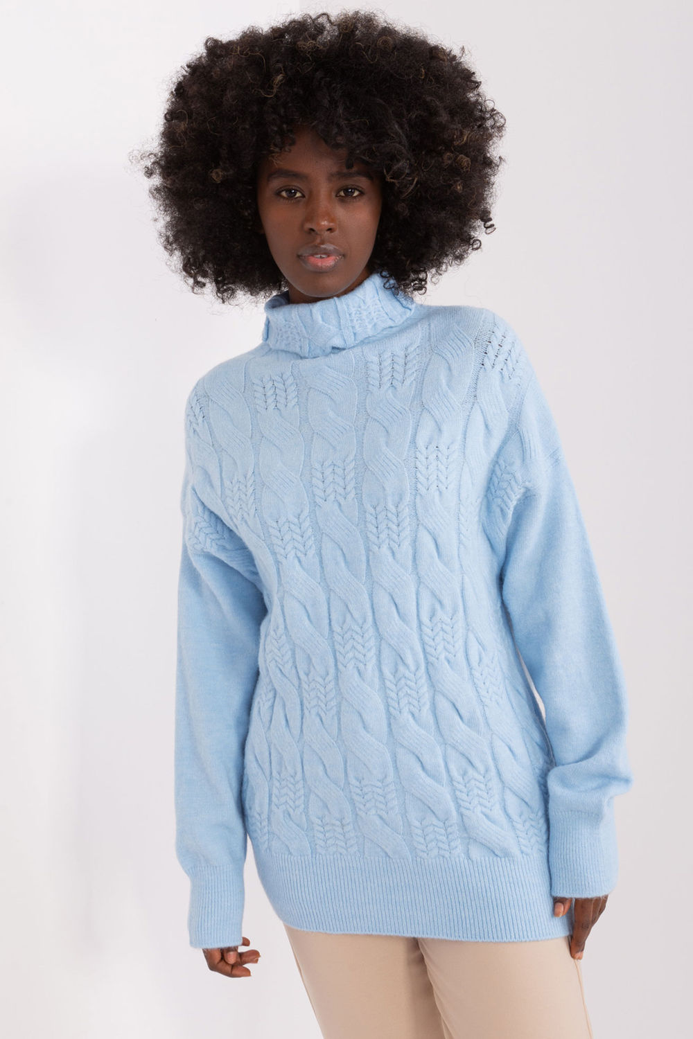 Pull femme AT Col Roulé Col — bleu