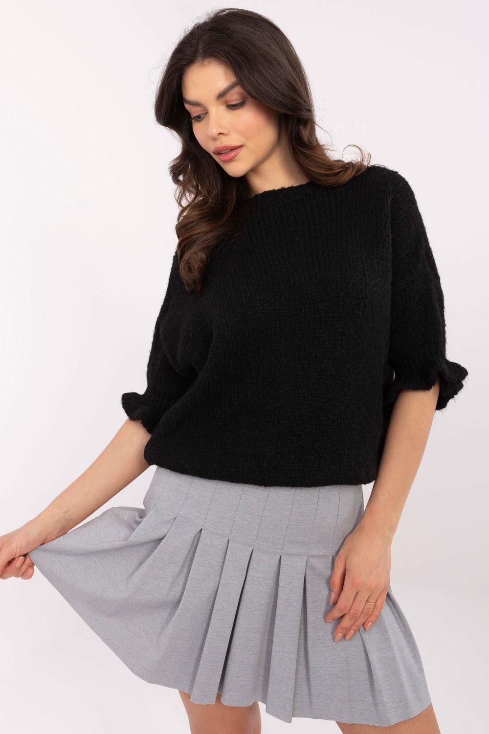 Pull femme Italy Moda Chandail Chandail — noir