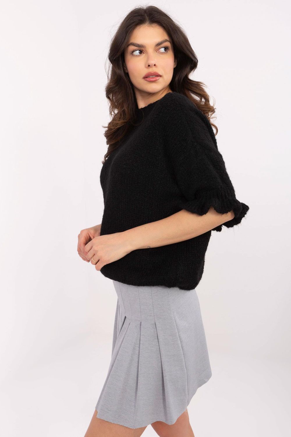 Pull femme Italy Moda Chandail Chandail — noir