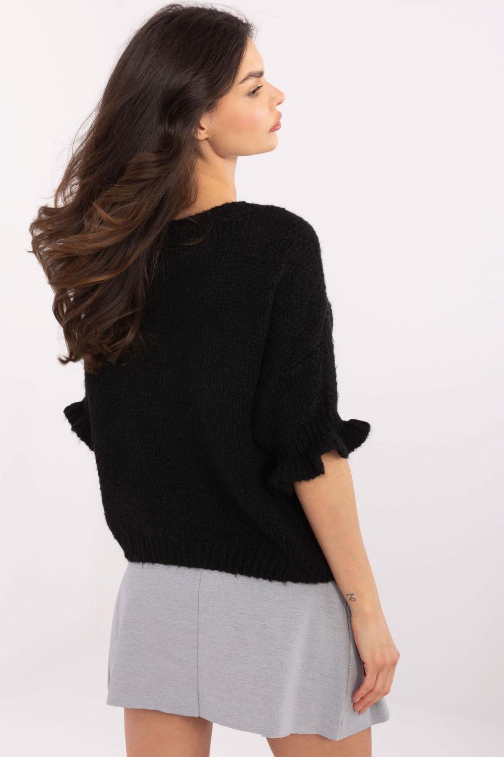 Pull femme Italy Moda Chandail Chandail — noir
