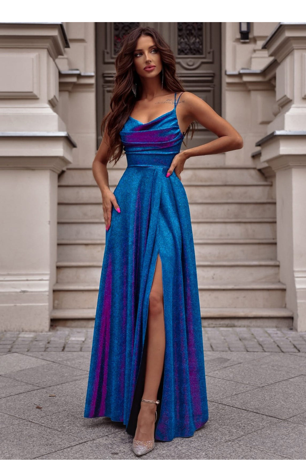 Robe femme With You Longue Longue — bleu