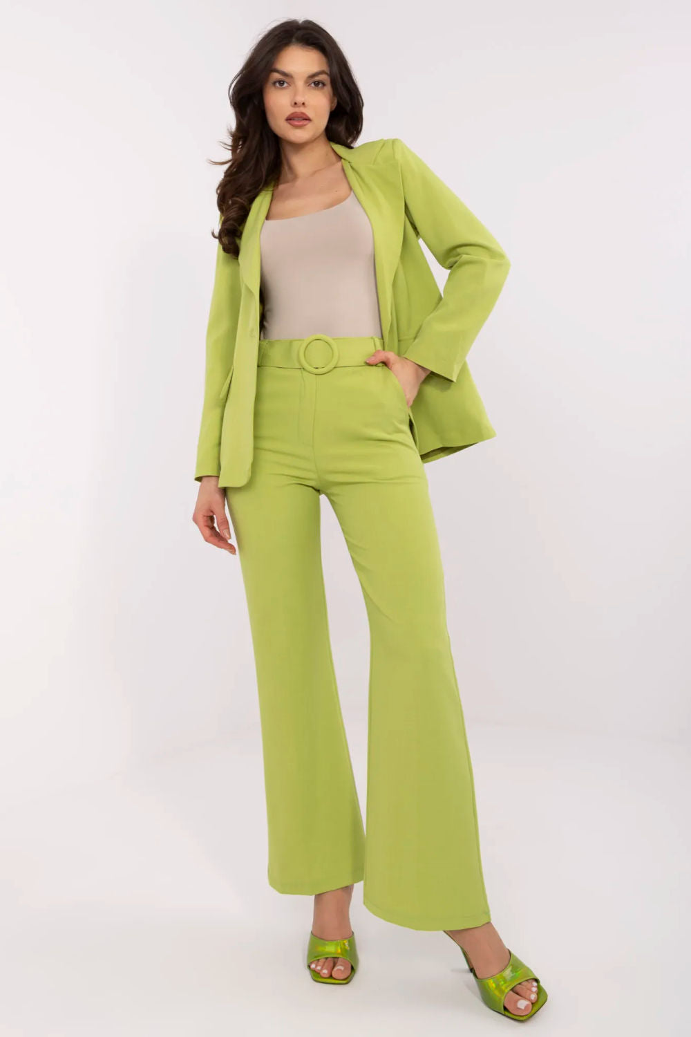 Chaussures à talons femme Italy Moda Pantalon Pantalon — vert