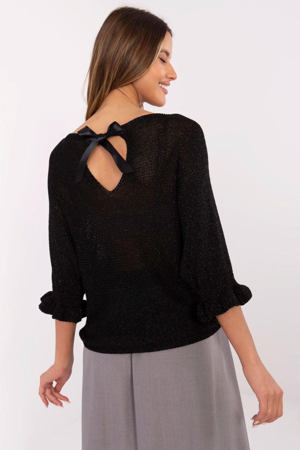 Pull femme Italy Moda Chandail Chandail — noir