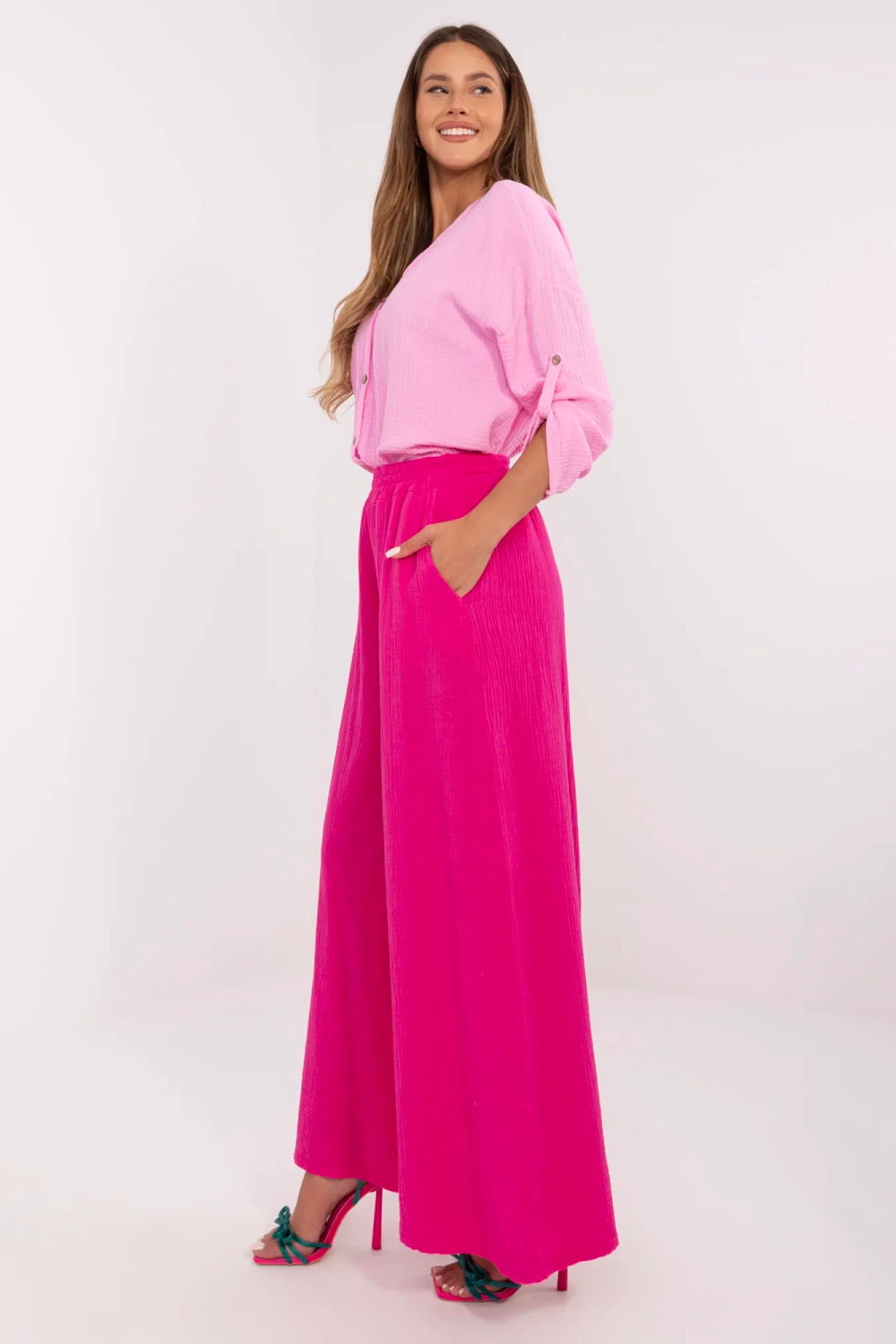 Chaussures à talons femme Italy Moda Pantalon Pantalon — rosé