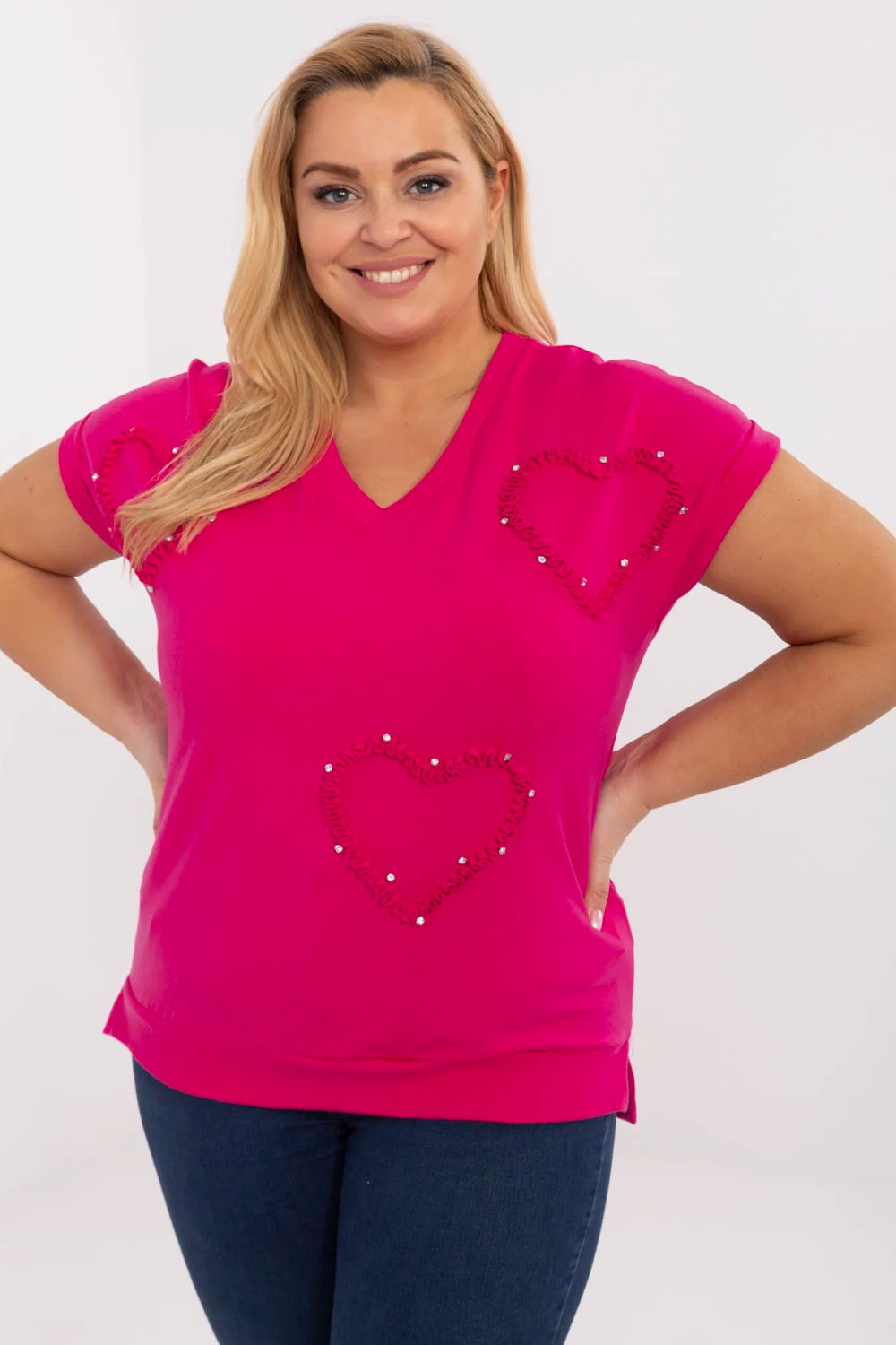 Chemisier grande taille femme Relevance — rosé