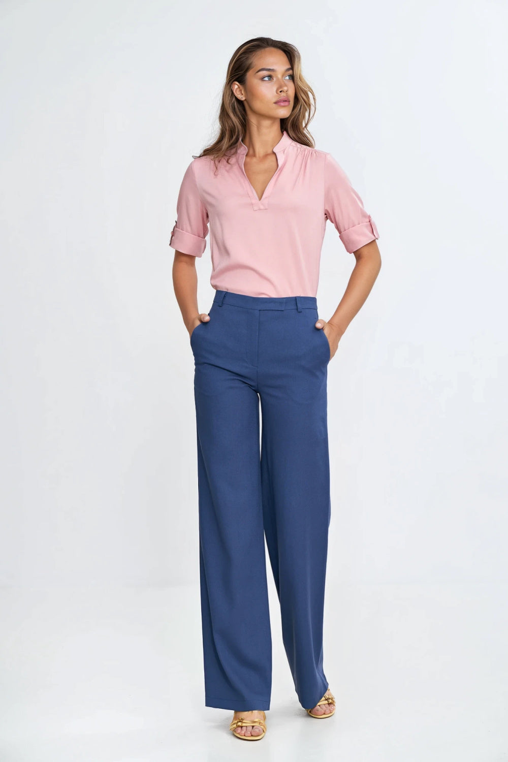 Chaussures à talons femme Nife Pantalon Long Pantalon — bleu