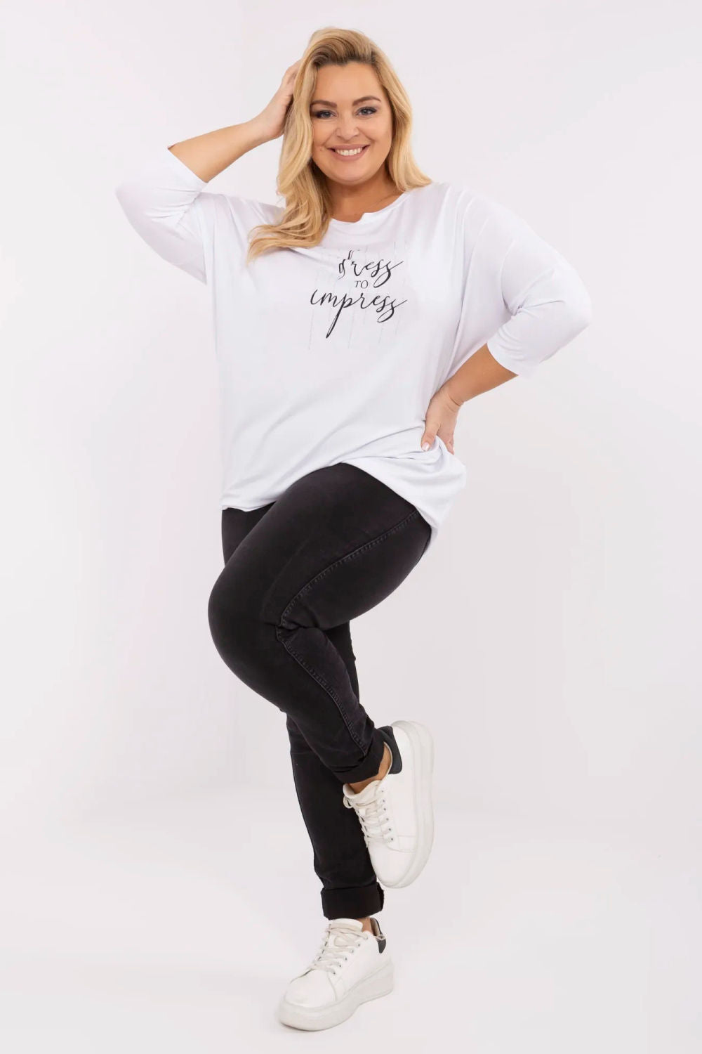 Chemisier grande taille femme Relevance — blanc