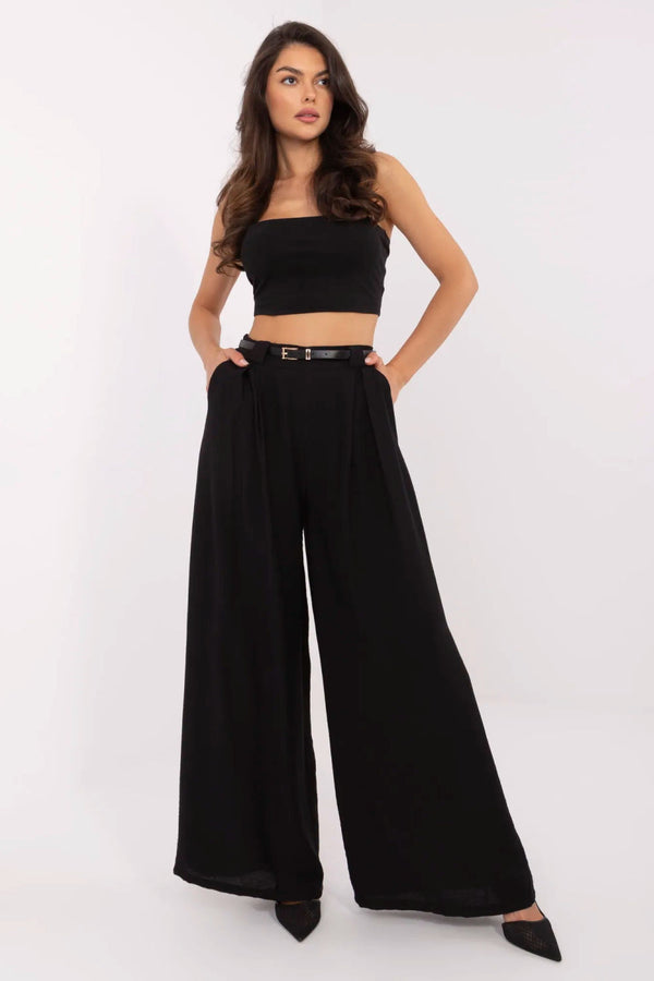Chaussures à talons femme Italy Moda Pantalon Pantalon — noir