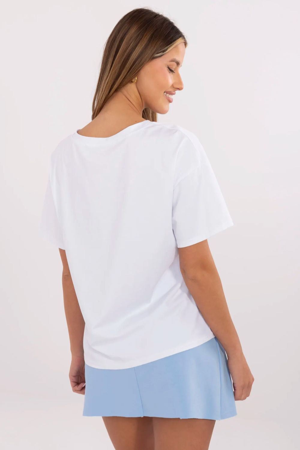 Blouse femme Italy Moda T Shirt T — blanc