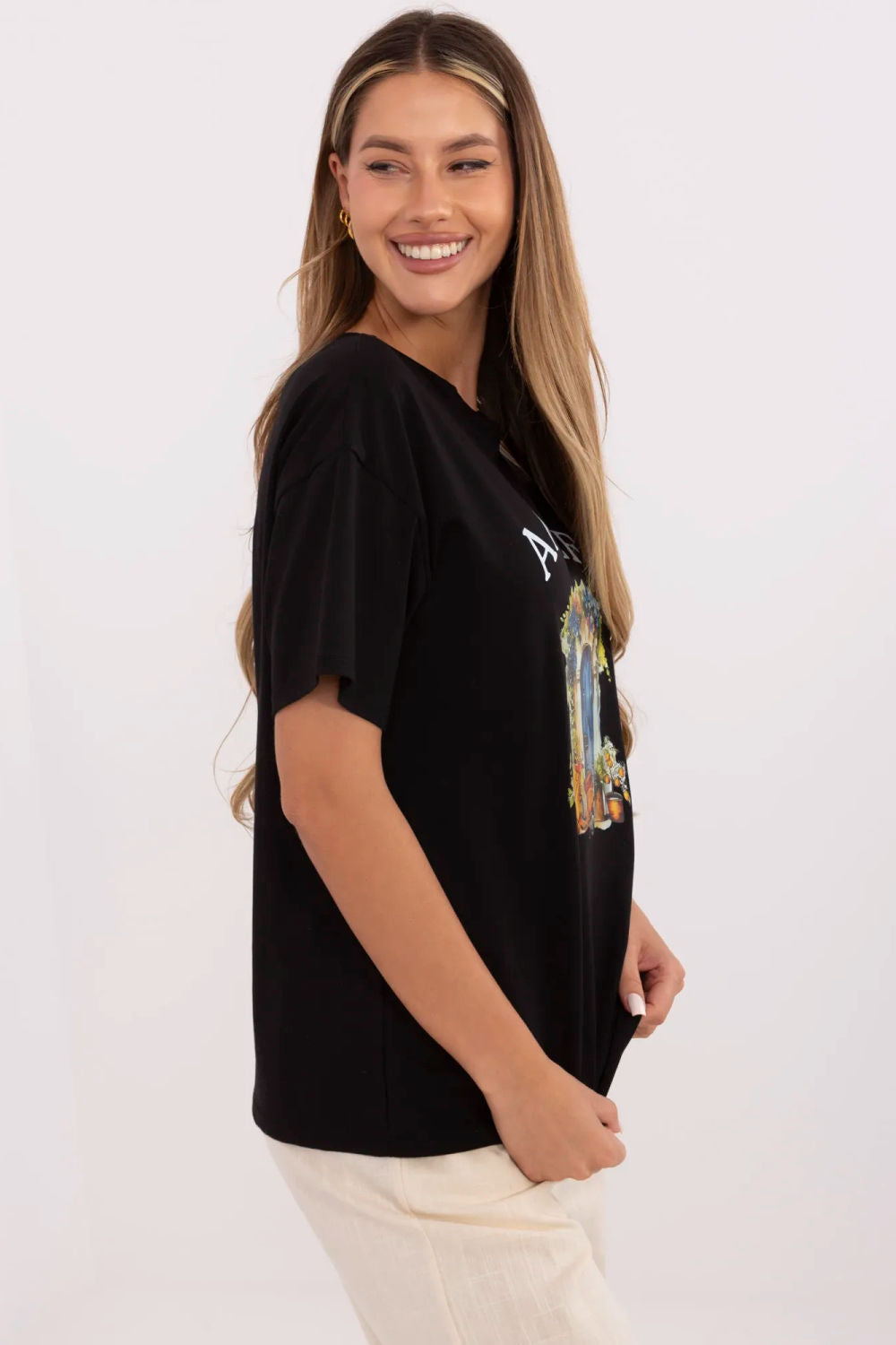 Blouse femme Italy Moda T Shirt T — noir