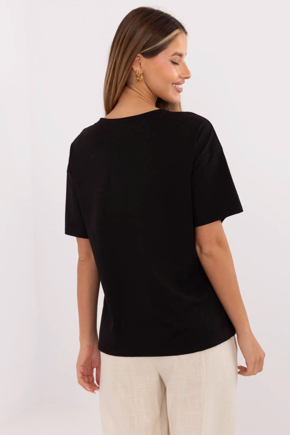 Blouse femme Italy Moda T Shirt T — noir