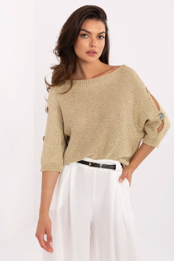 Pull femme Italy Moda Chandail Chandail — jaune
