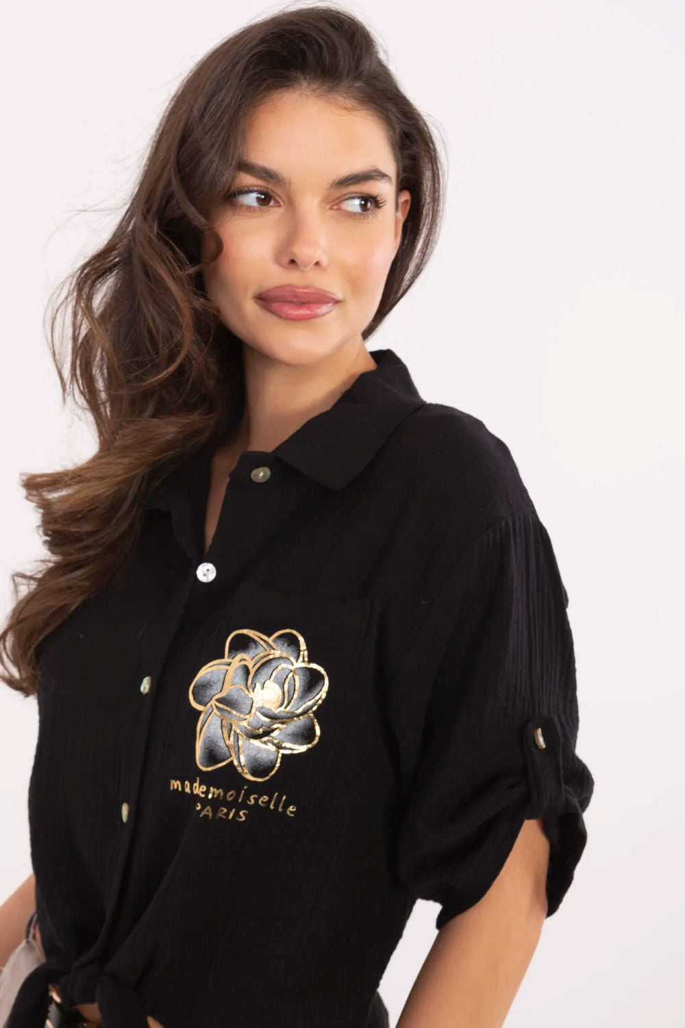 Blouse femme Italy Moda Chemise Chemise — noir