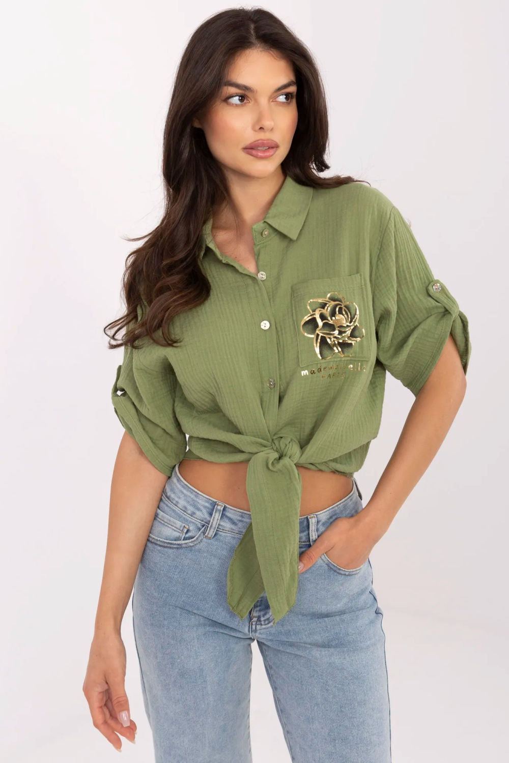 Blouse femme Italy Moda Chemise Chemise — vert