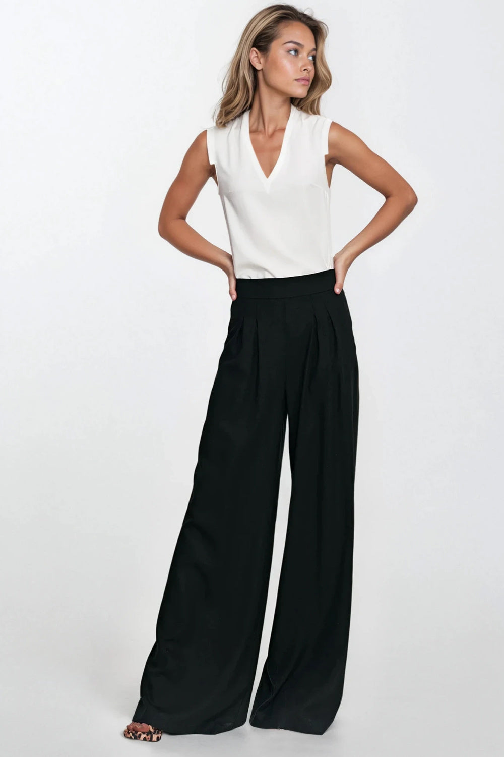 Chaussures à talons femme Nife Pantalon Long Pantalon — noir