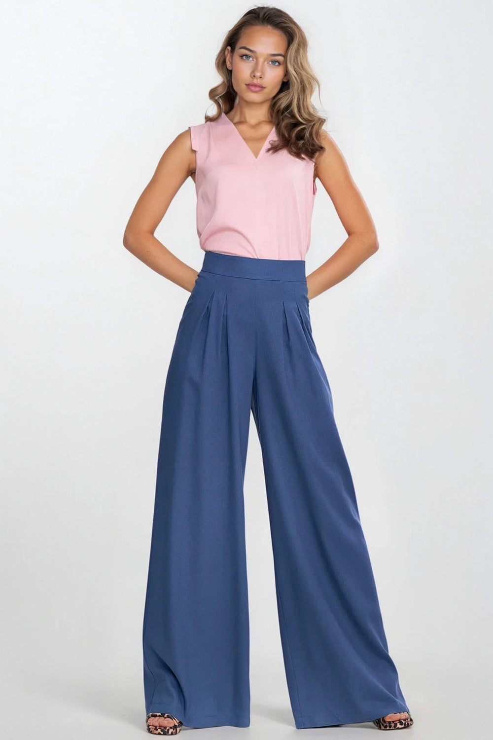 Chaussures à talons femme Nife Pantalon Long Pantalon — bleu
