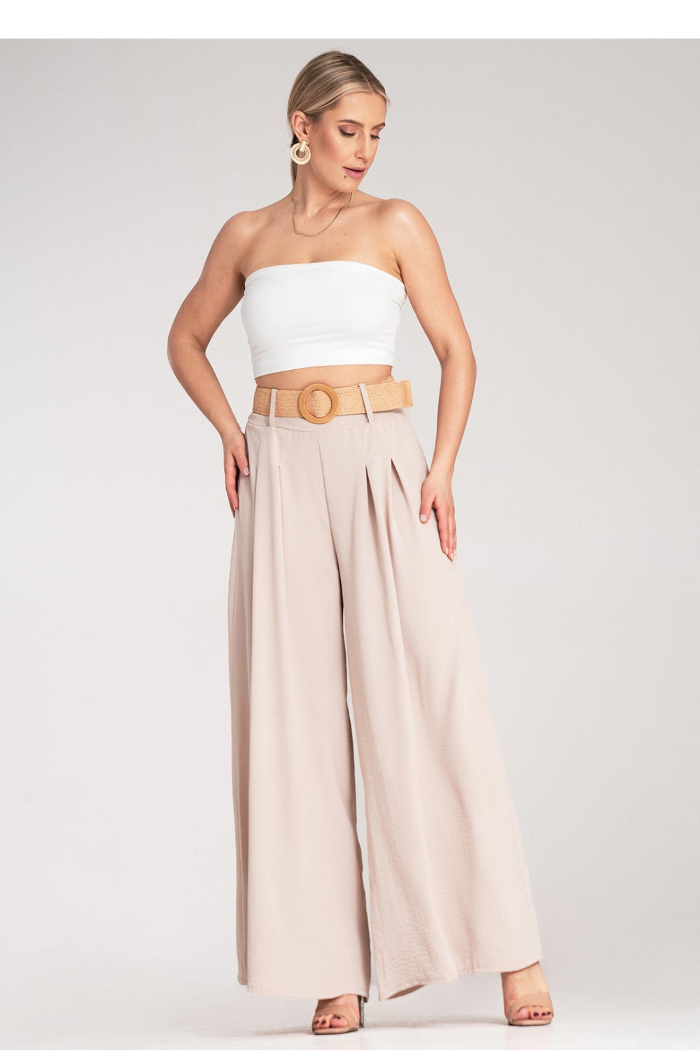 Chaussures à talons femme Figl Pantalon Pantalon — beige