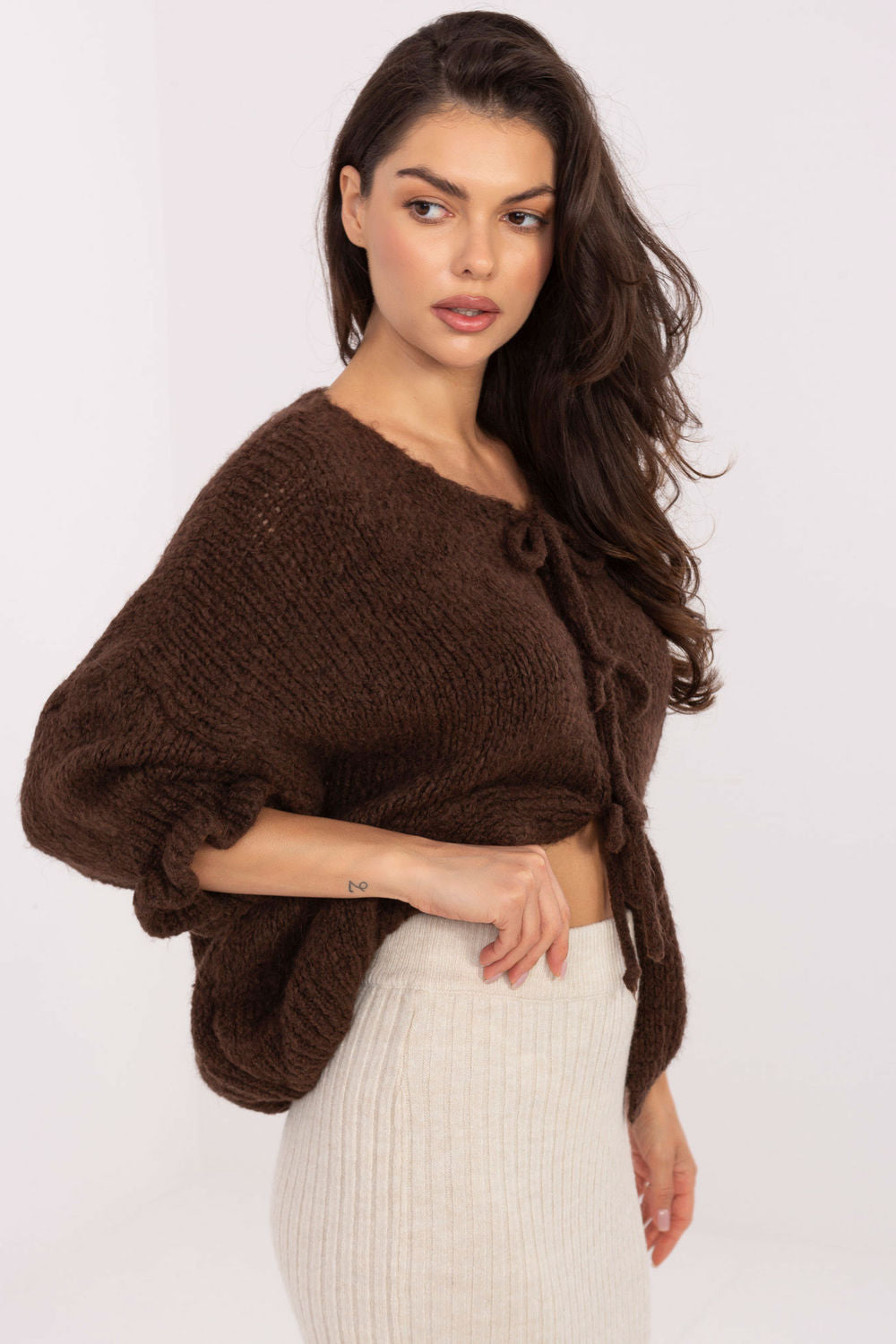 Cardigan femme Italy Moda — brun