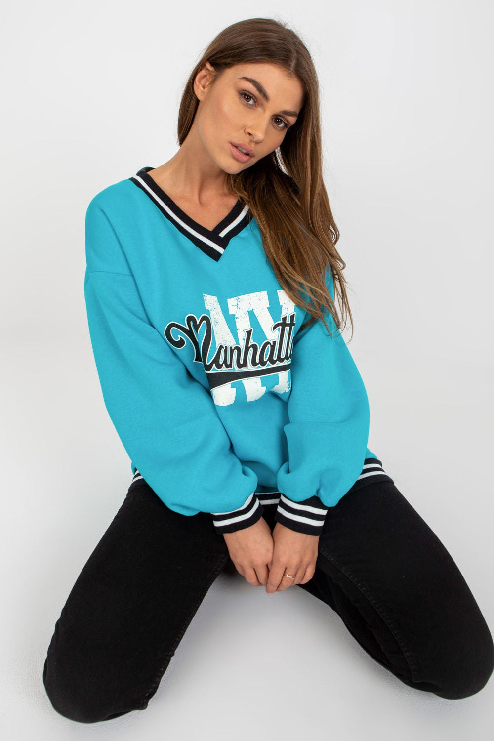 T-shirt femme Ex Moda Sweatshirt Sweatshirt — bleu