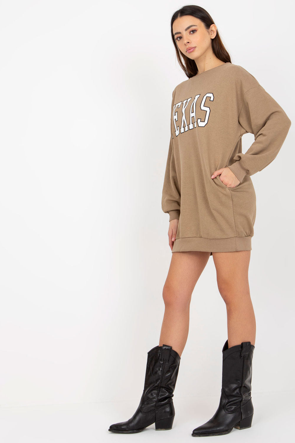 T-shirt femme Ex Moda Sweatshirt Sweatshirt — beige