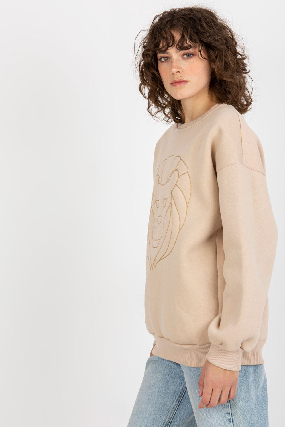 T-shirt femme Ex Moda Sweatshirt Sweatshirt — beige