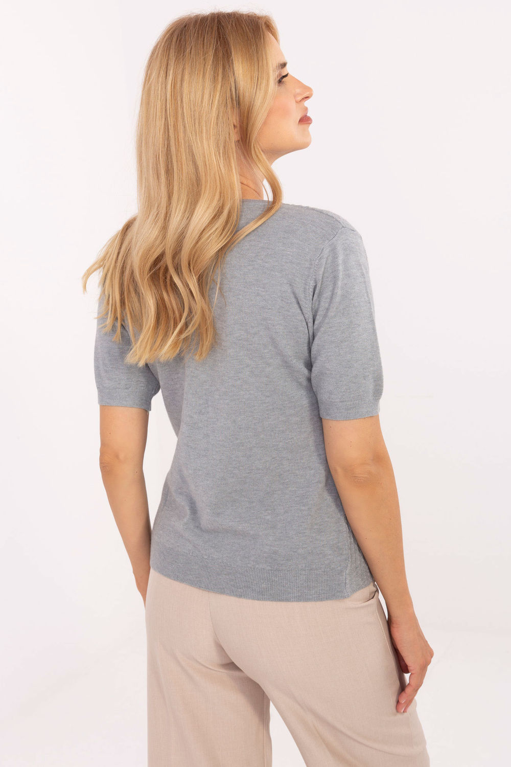 Pull femme Factory Price À Manches Courtes — gris