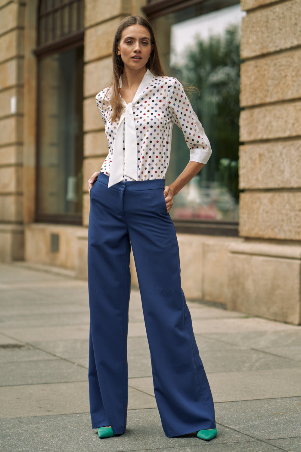 Chaussures à talons femme Nife Pantalon Long Pantalon — bleu