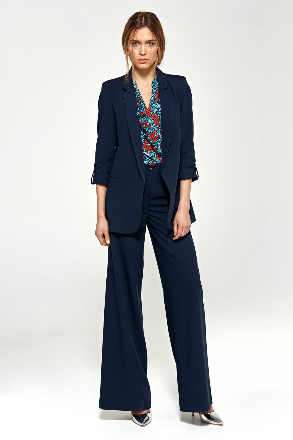 Chaussures à talons femme Nife Pantalon Long Pantalon — bleu marine