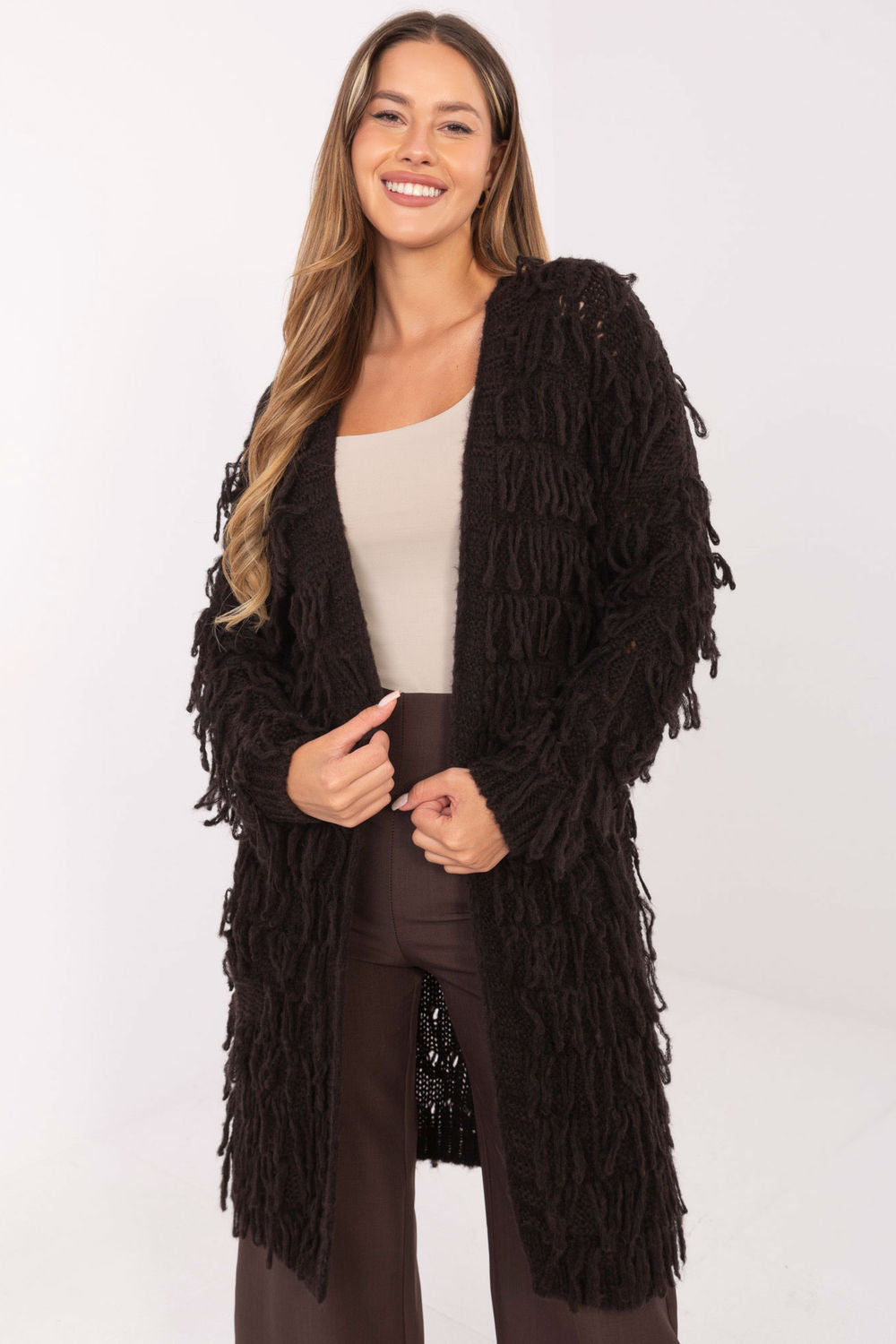 Cardigan femme Rue Paris — brun
