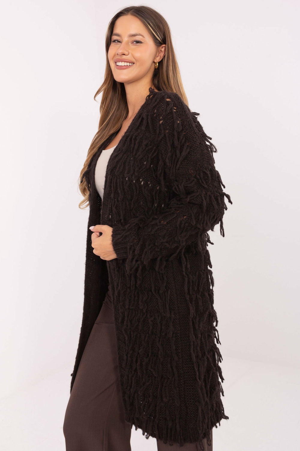 Cardigan femme Rue Paris — brun