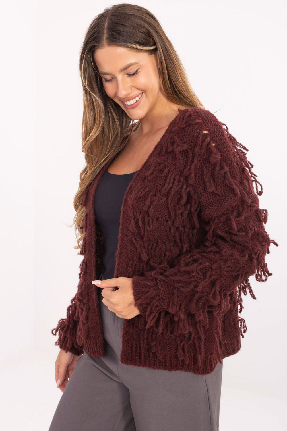 Cardigan femme Rue Paris — rouge