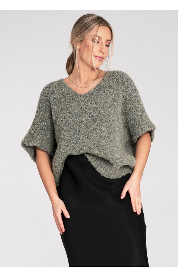 Pull femme Figl À Manches Courtes — vert