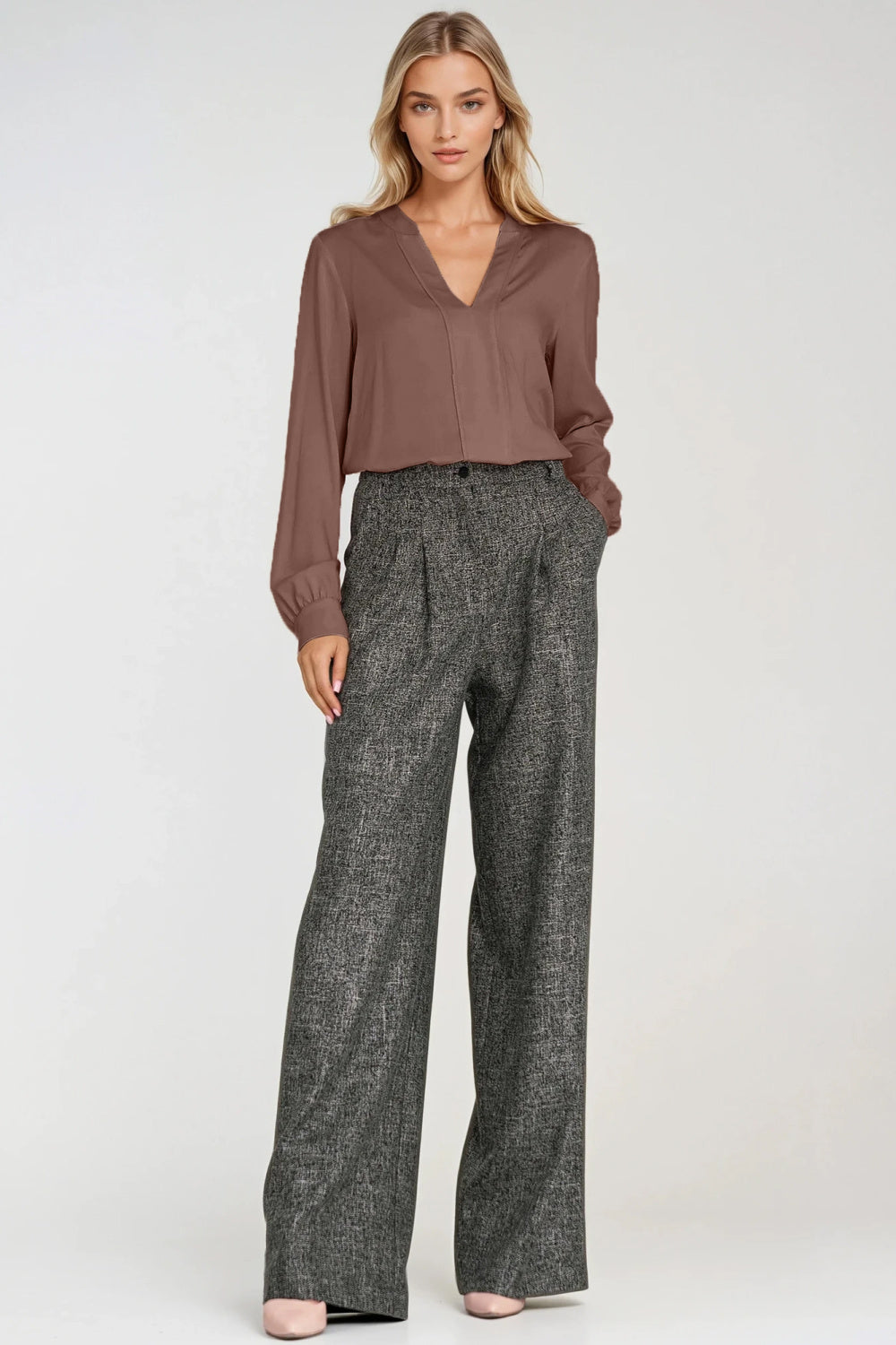 Blouse femme Nife Chemisier Chemisier — brun