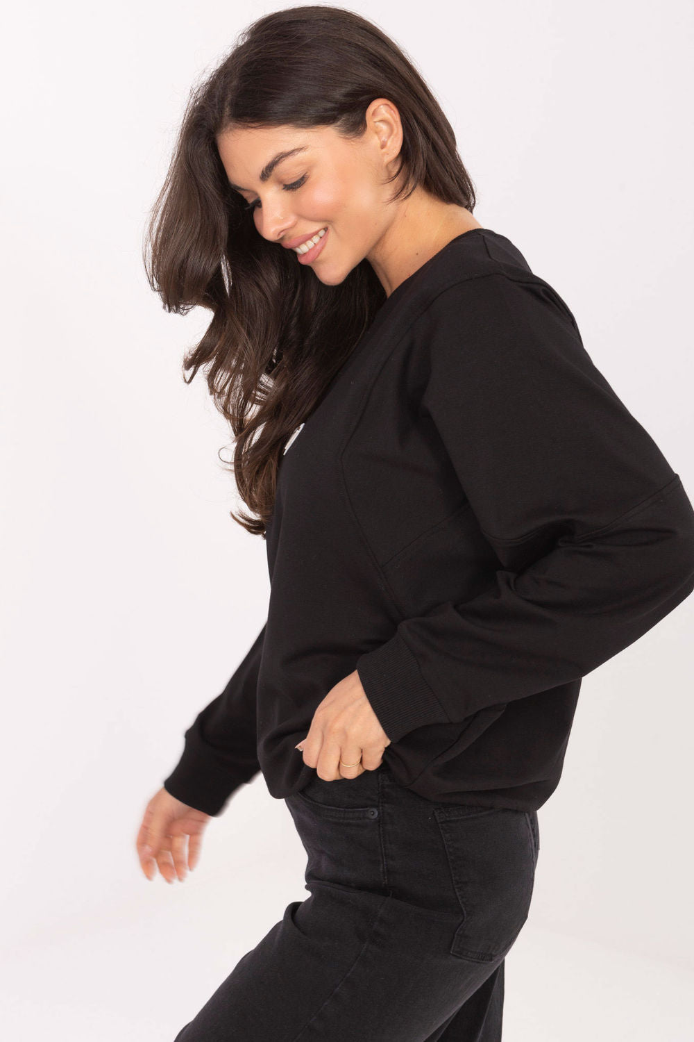 T-shirt femme Rue Paris Sweatshirt Sweatshirt — noir