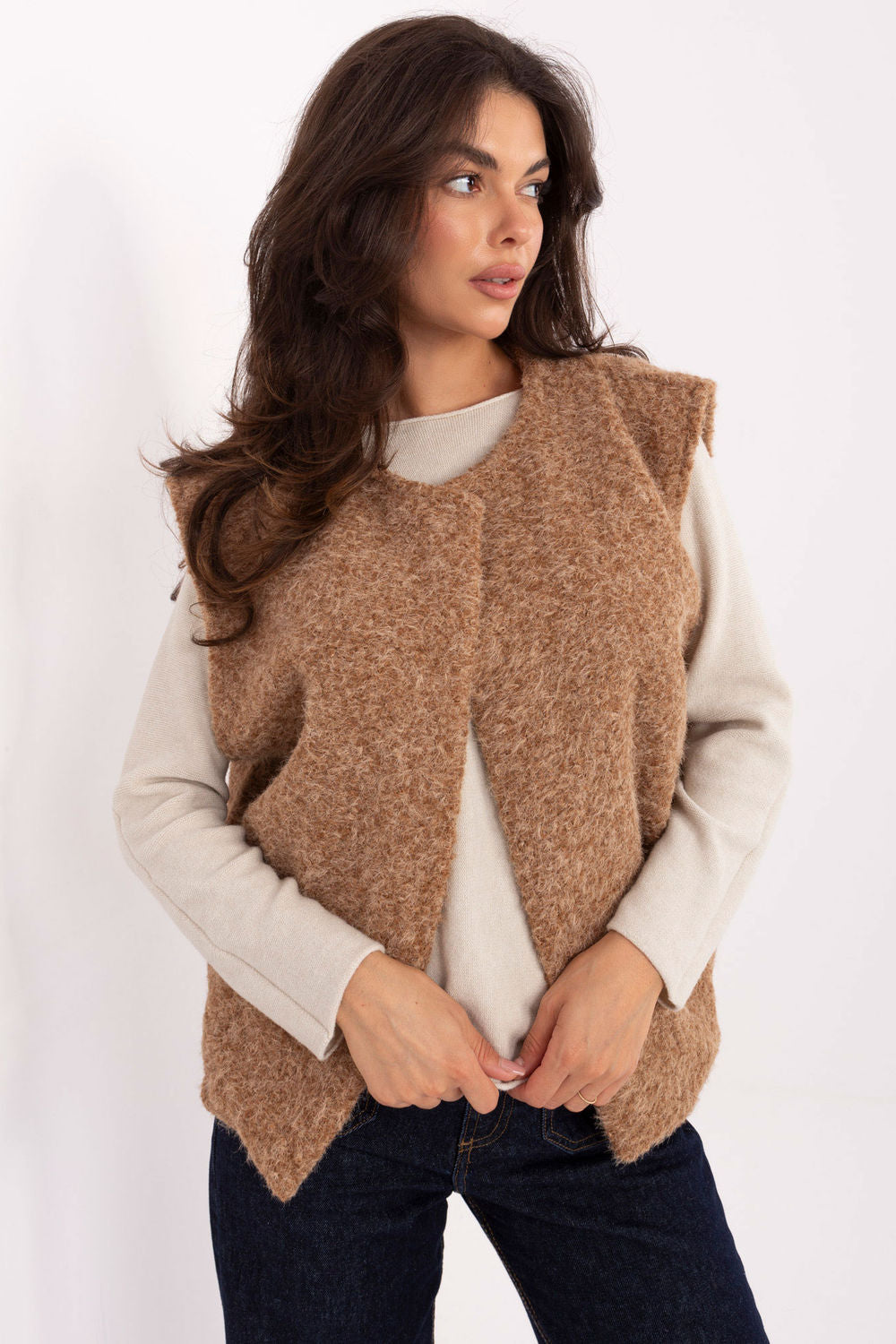 Gilet femme Rue Paris — brun