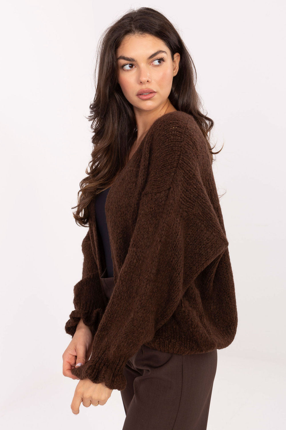 Cardigan femme Rue Paris — brun