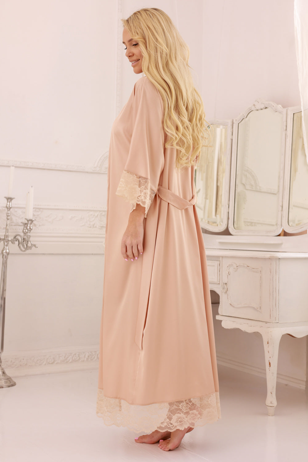 Robe femme Kalimo Peignoir Long Peignoir — beige