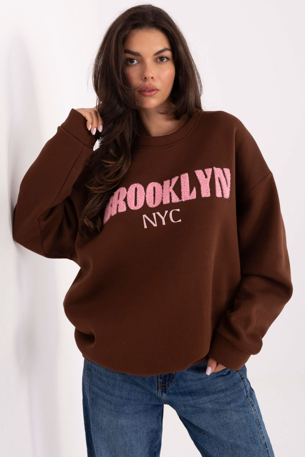 T-shirt femme Factory Price Sweatshirt Sweatshirt — brun