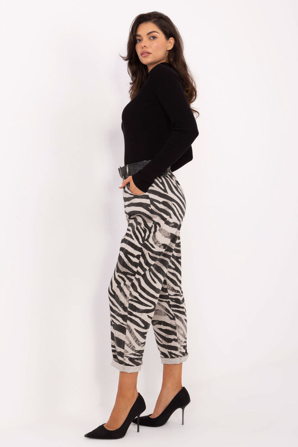 Chaussures à talons femme Italy Moda Pantalon Pantalon — beige