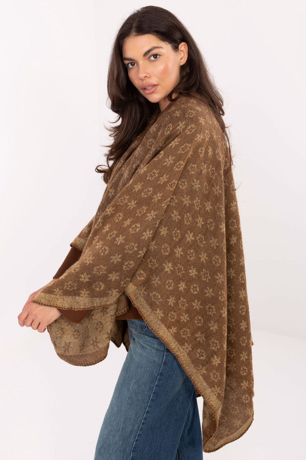 Poncho femme Factory Price — brun