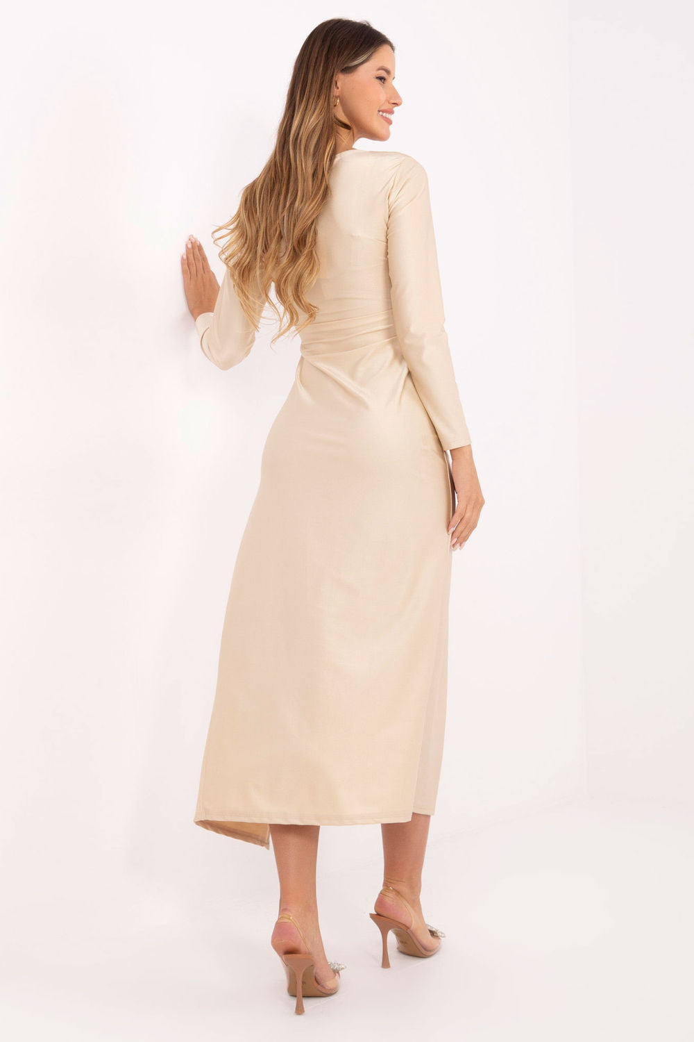 Robe femme Italy Moda De Soirée De — beige