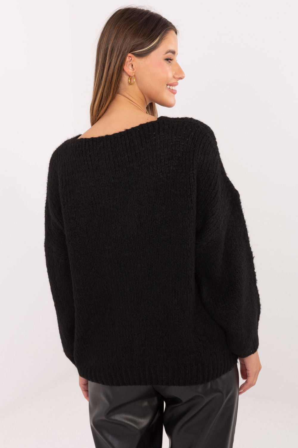 Pull femme Italy Moda Chandail Chandail — noir