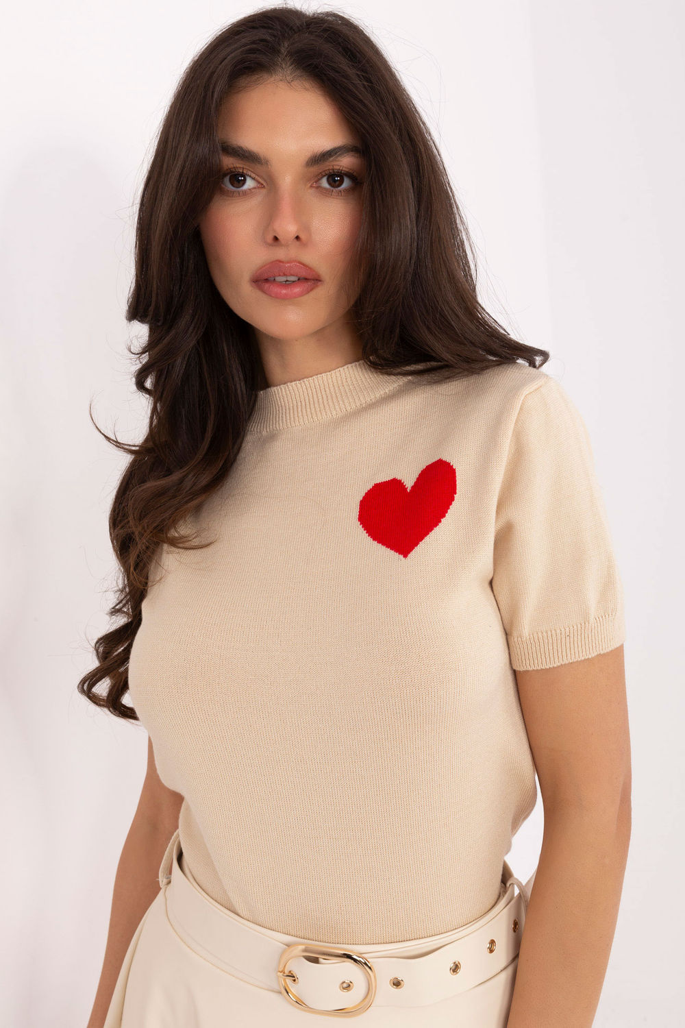 Pull femme Factory Price À Manches Courtes — beige