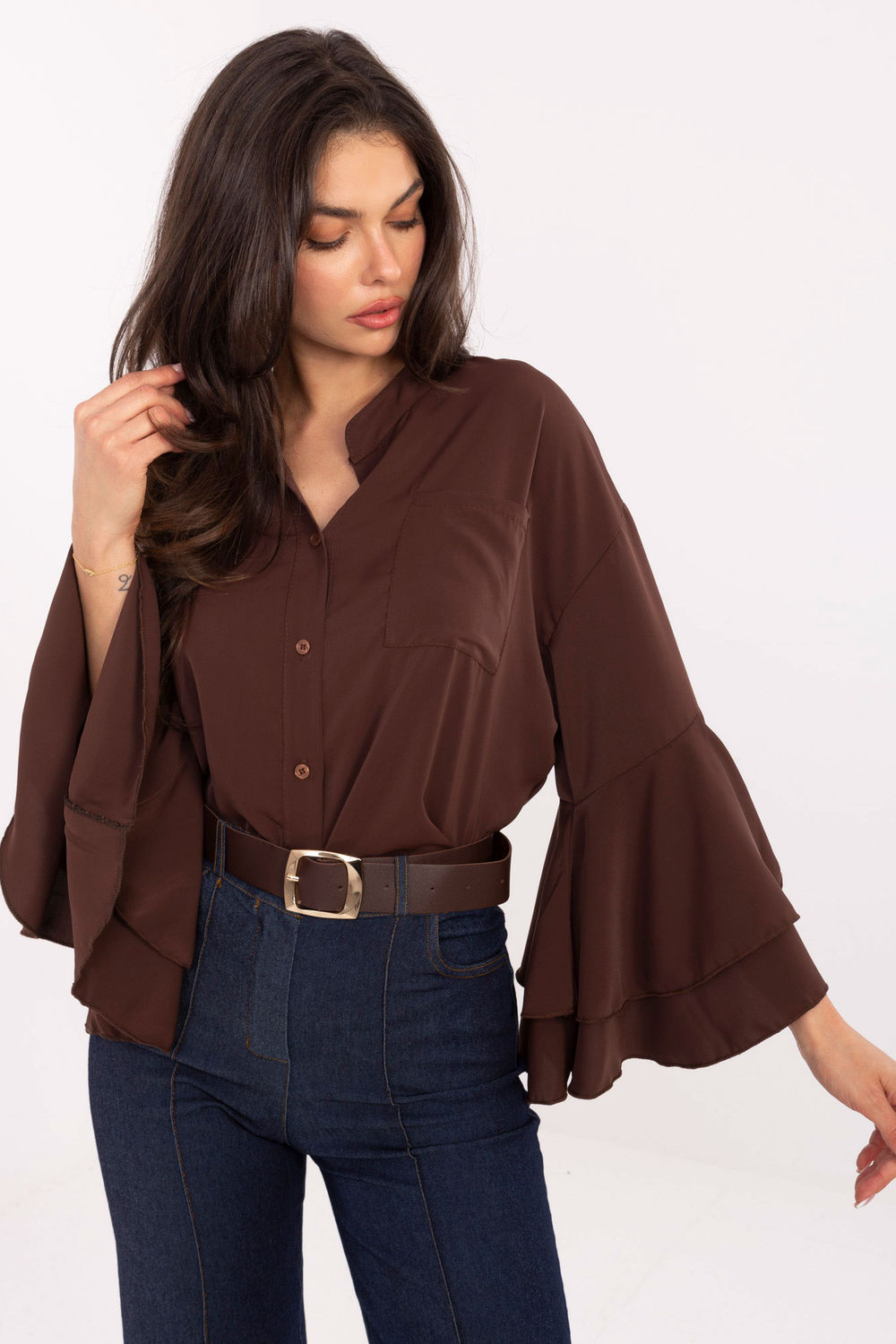 Blouse femme Rue Paris — brun